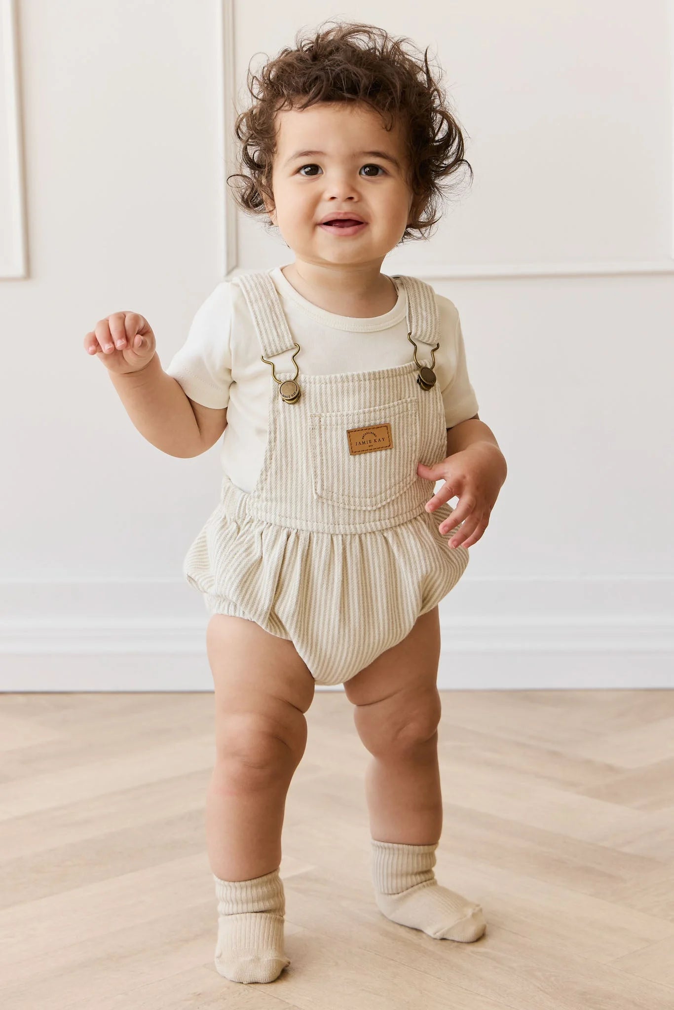 Jamie Kay - Pax Playsuit - Stripe Sandy Brown/Cloud