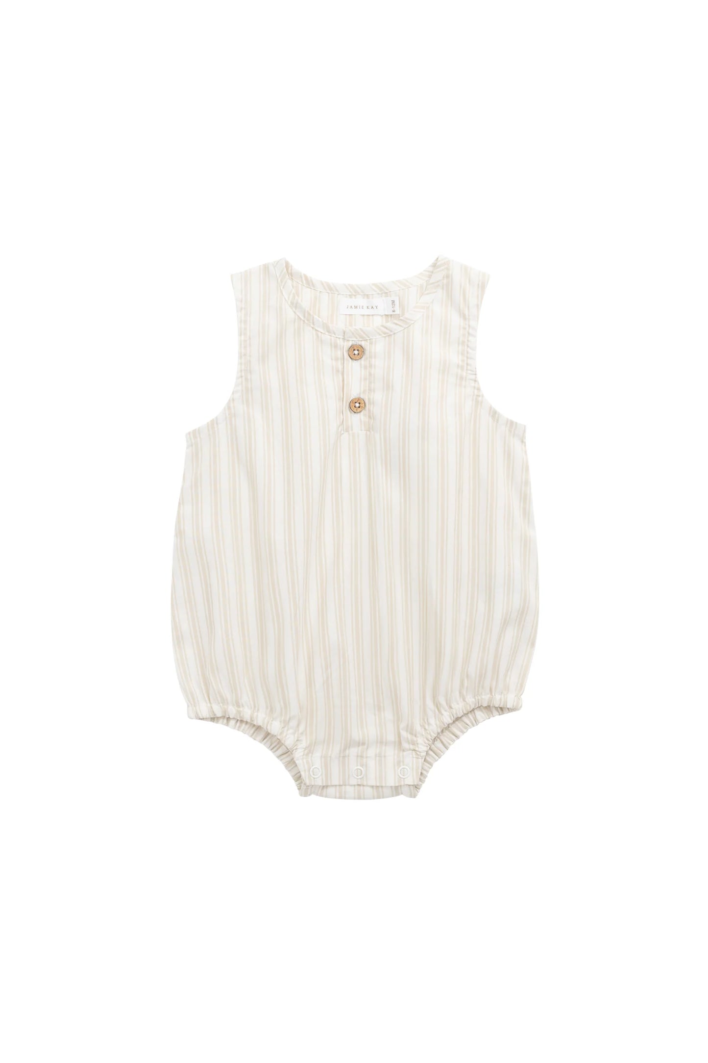 Jamie Kay - Organic Cotton Archie Playsuit - Variegated Stripe Foam