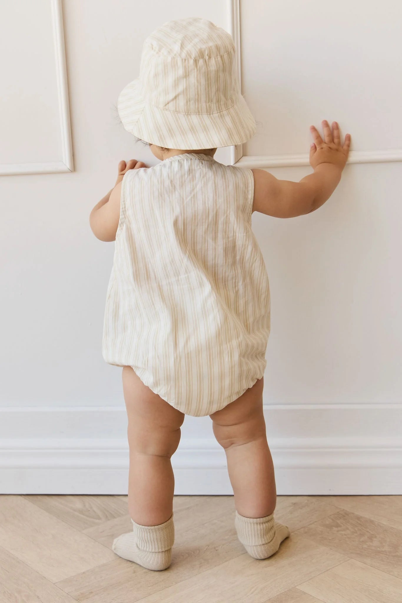 Jamie Kay - Organic Cotton Archie Playsuit - Variegated Stripe Foam