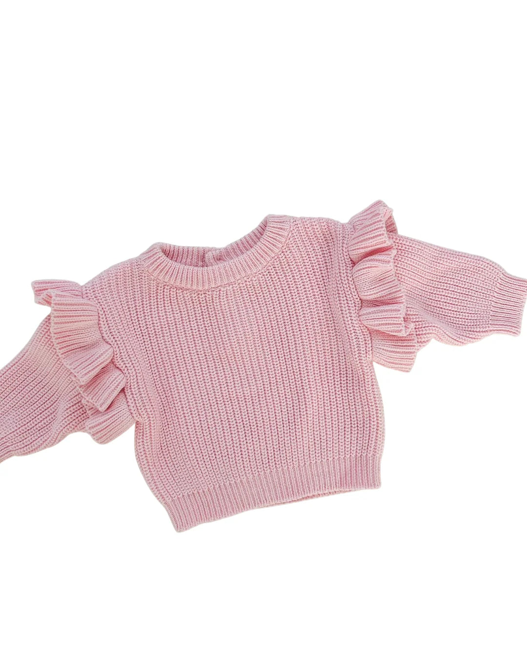 Petite + Co - Frill Knit Jumper - Baby Pink