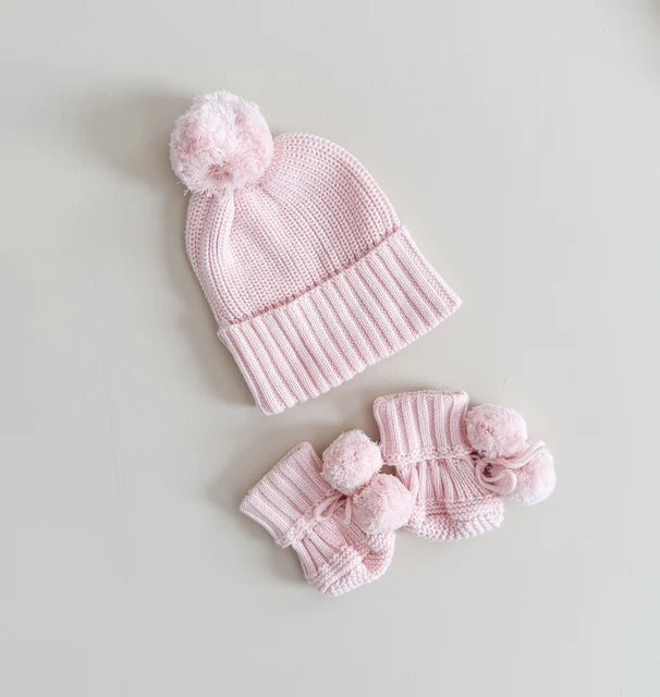 Petite + Co - Cuff Knit Beanie - Baby Pink