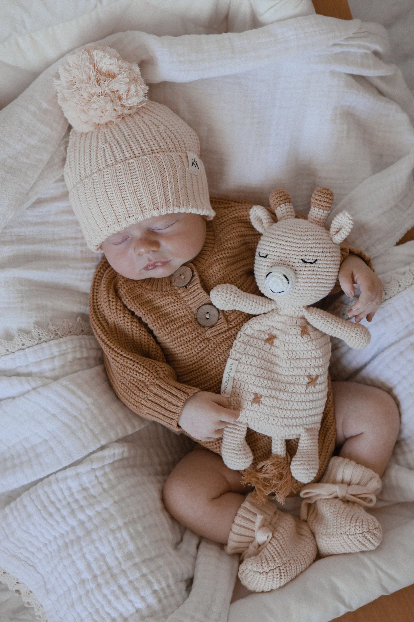 3 Little Crowns - Textured Knit Bodysuit - Coco
