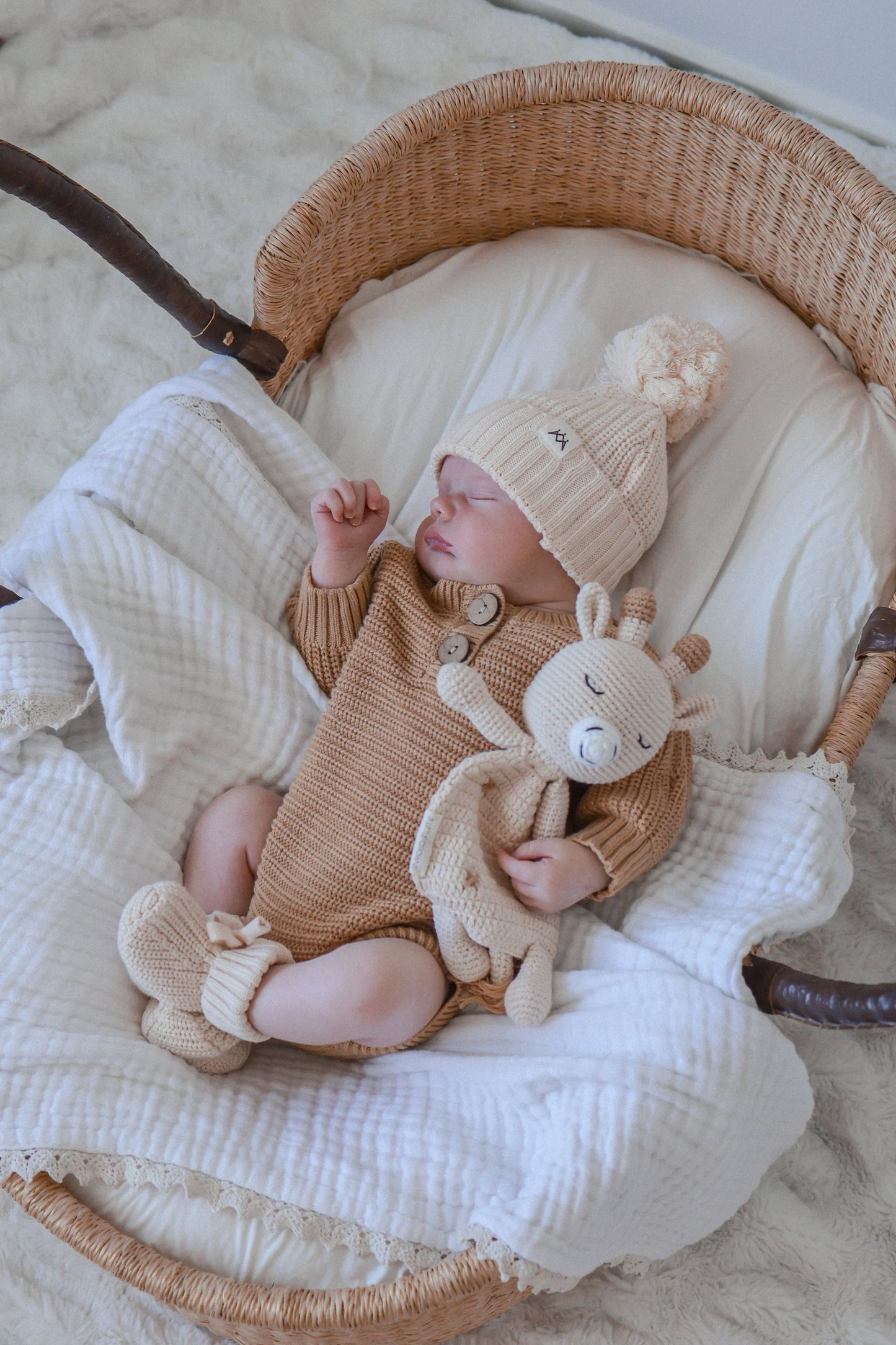 3 Little Crowns - Textured Knit Bodysuit - Coco