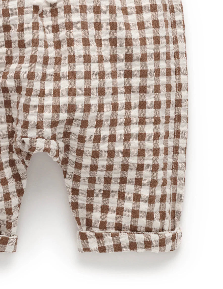 Purebaby - Slouchy Pants - Milk Choc Gingham
