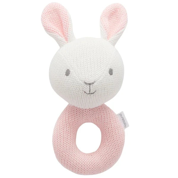 Purebaby - Knitted Rattle - Rabbit