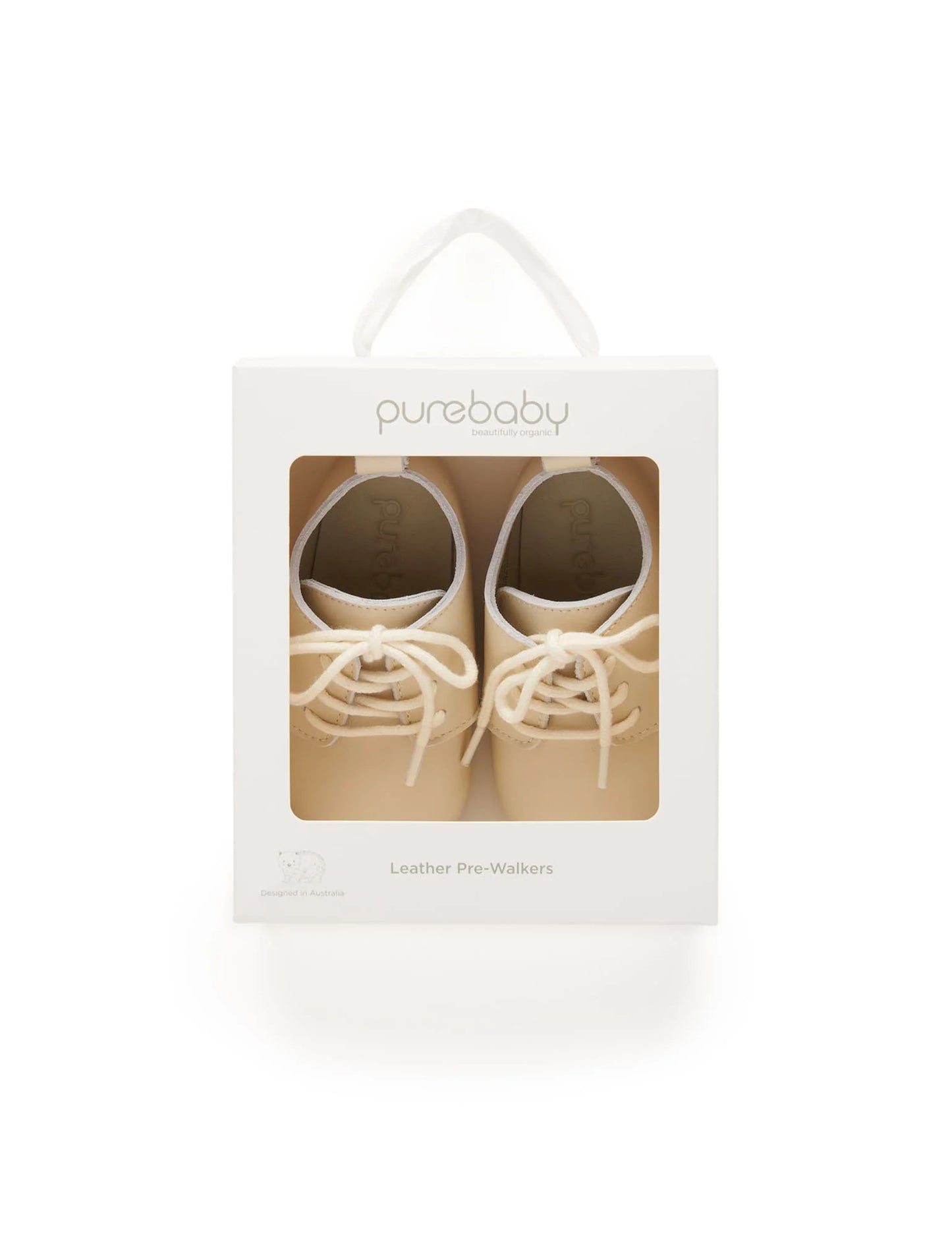 Purebaby - Leather Lace up - Taupe