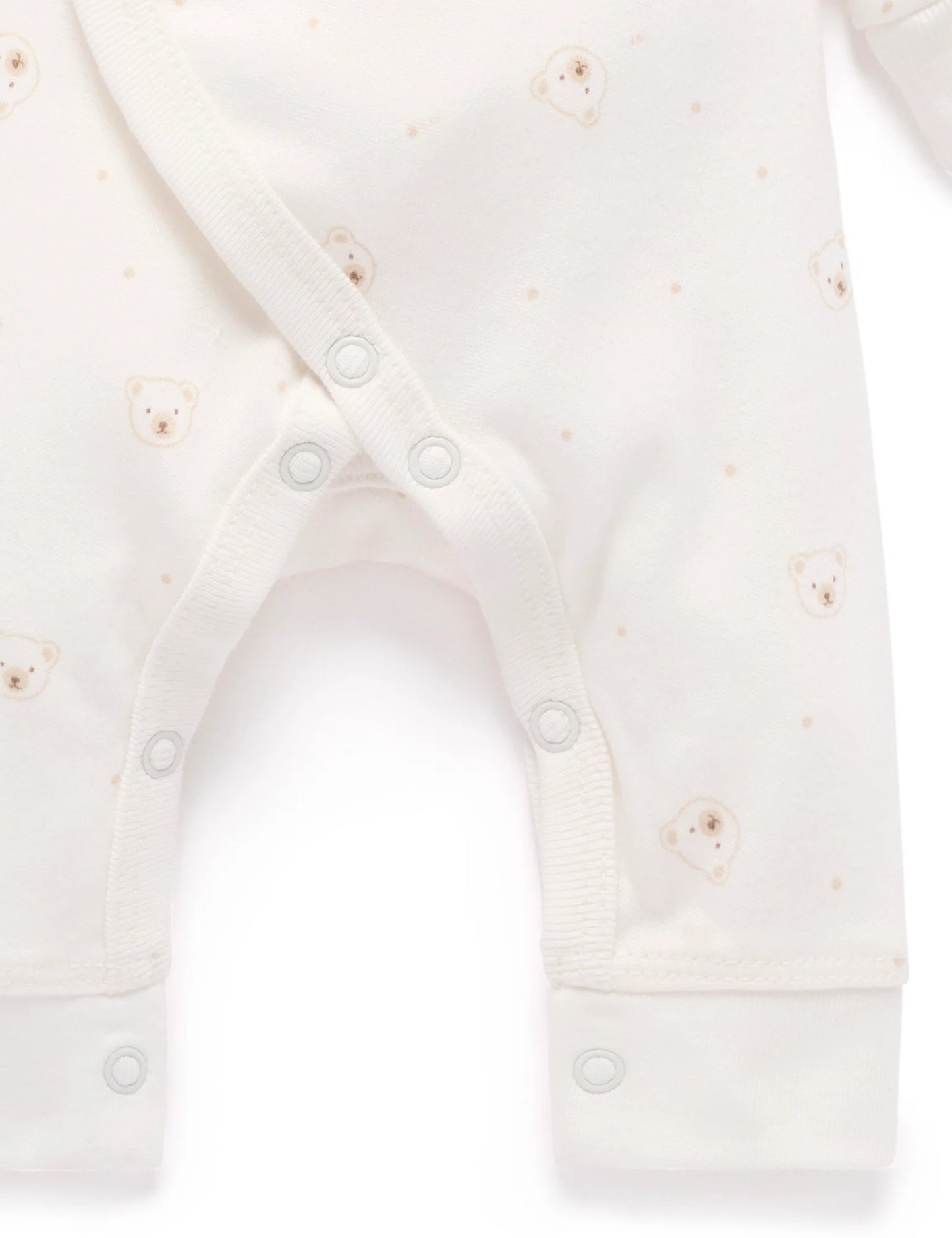 Purebaby - Premi Crossover Long Sleeve Growsuit - Vanilla Bear