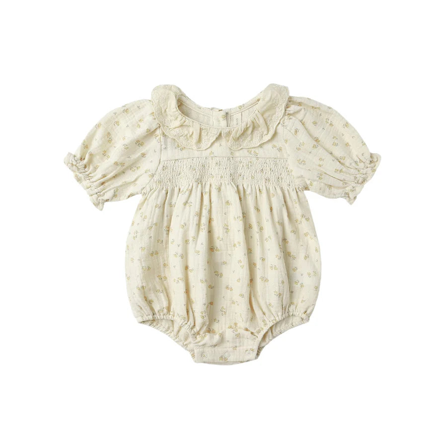 Quincy Mae - Collared Bubble Jumpsuit - Golden Floral