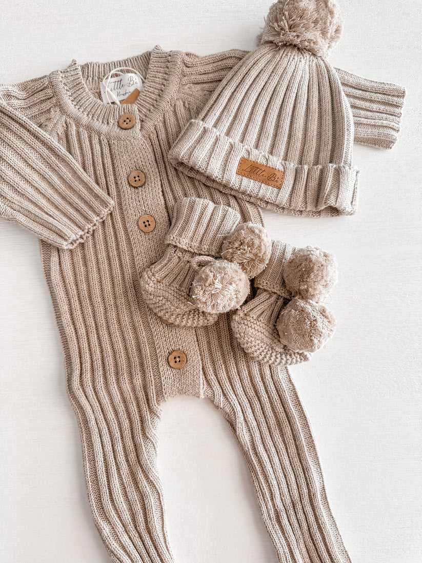 Little B's Nursery - Ribbed Romper - Oak