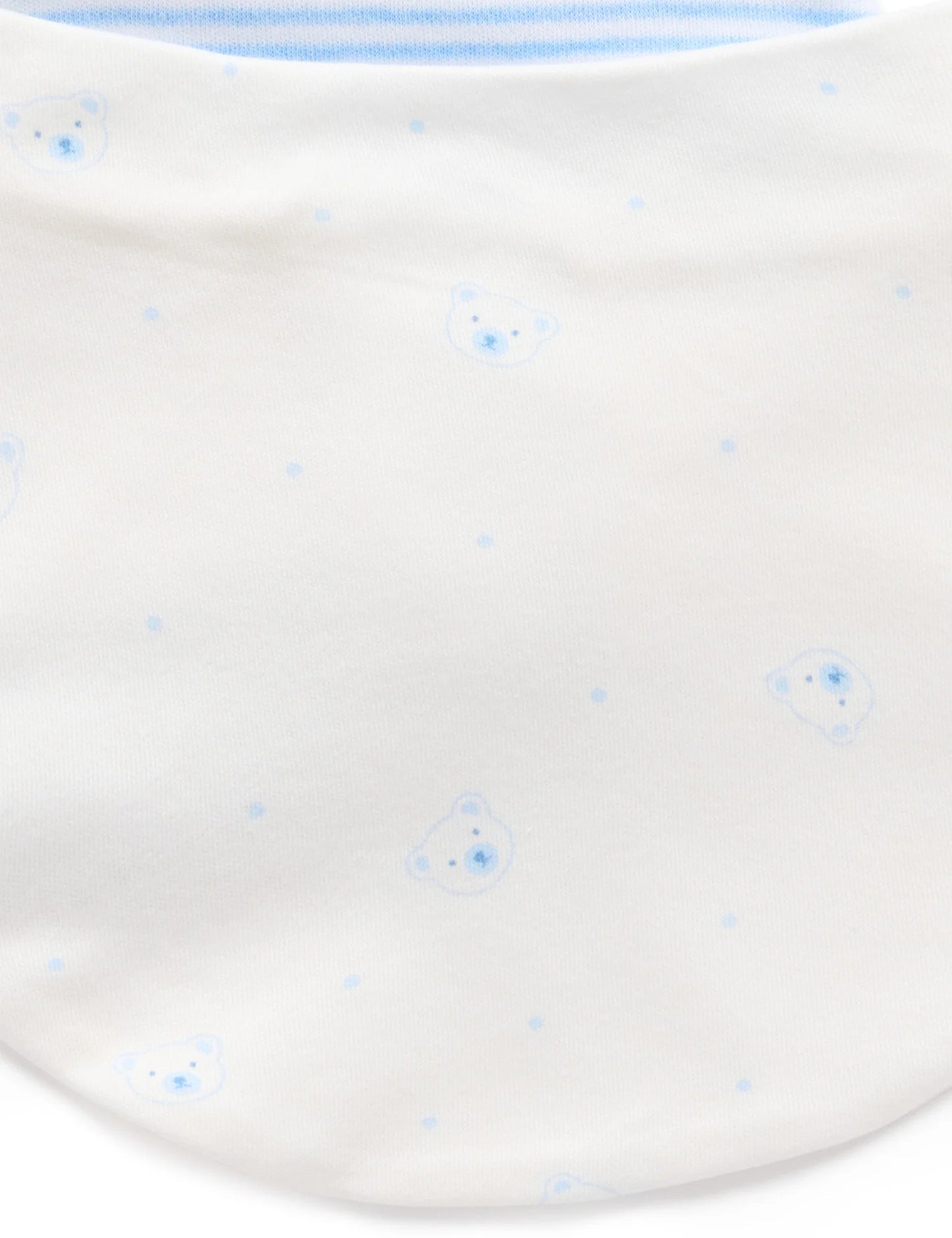 Purebaby - 2 Pack Essential Dribble Bib - Pale Blue Bear