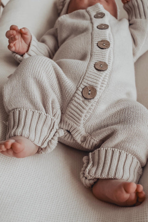 3 Little Crowns - Knitted Romper - Mushroom