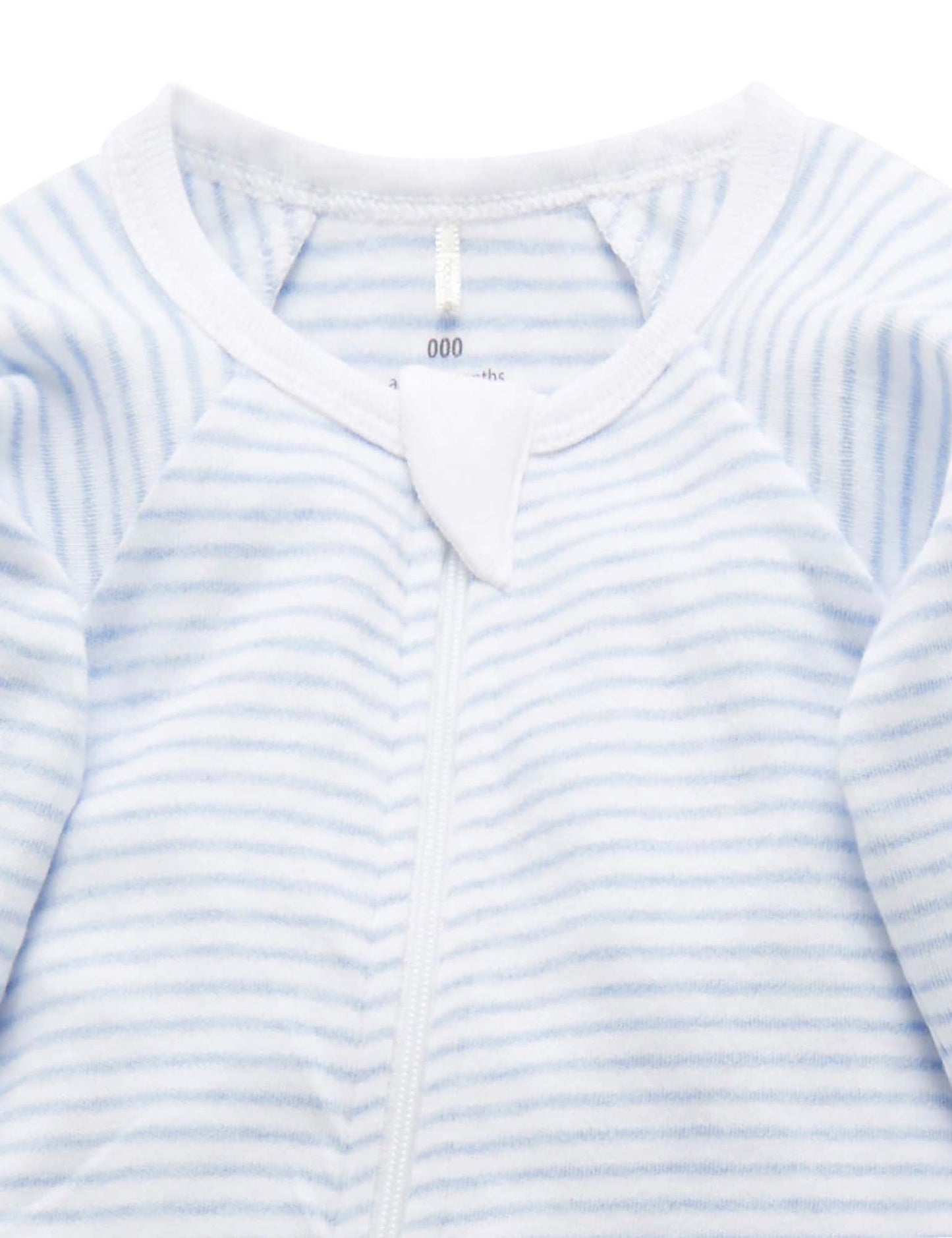 Purebaby - 2 Pack Zip grow suit - Pale Blue
