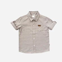 Love Henry- Boys Dress Shirt - Beige Pinstripe