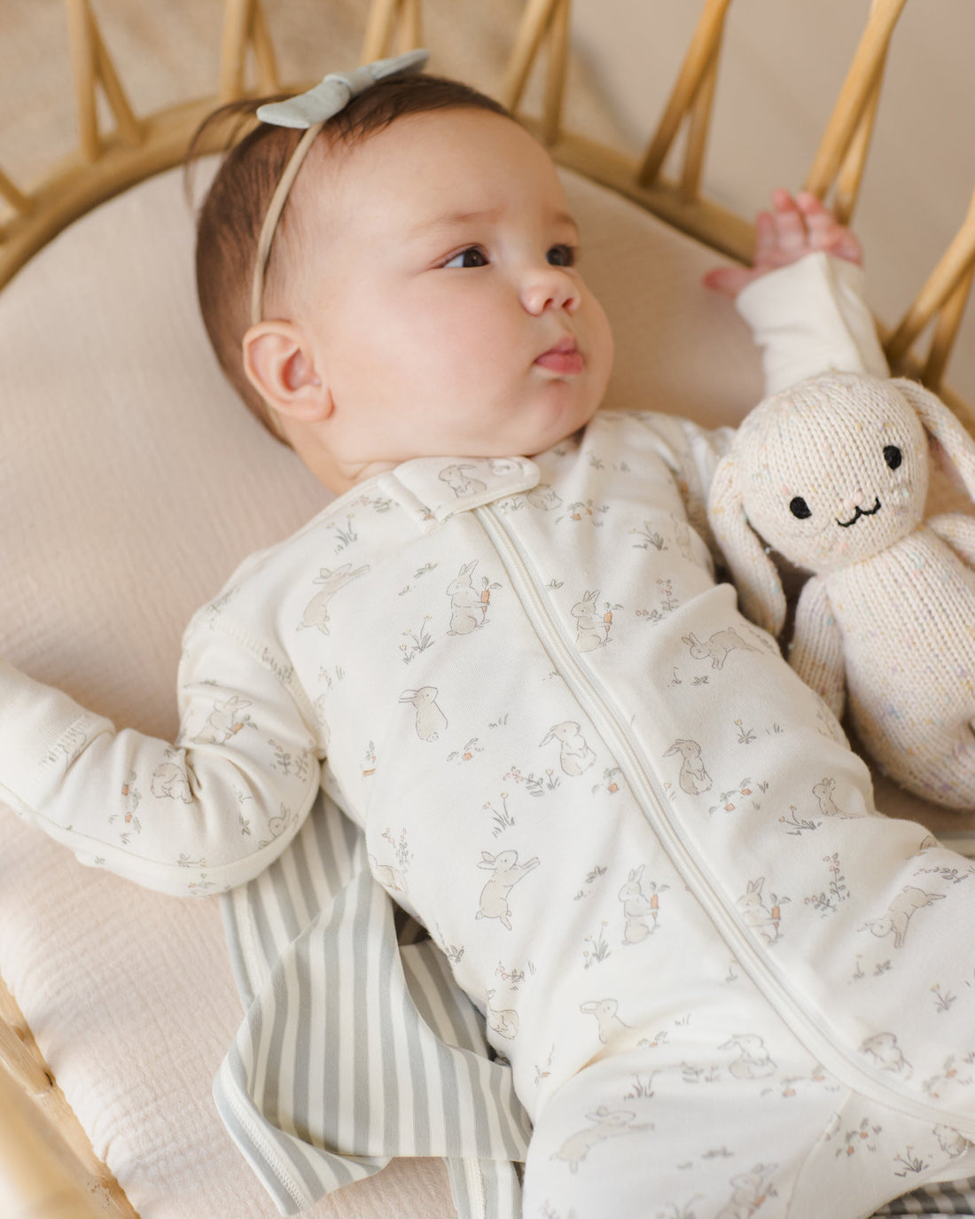 Quincy Mae - Zip Longsleeve Sleeper - Bunnies