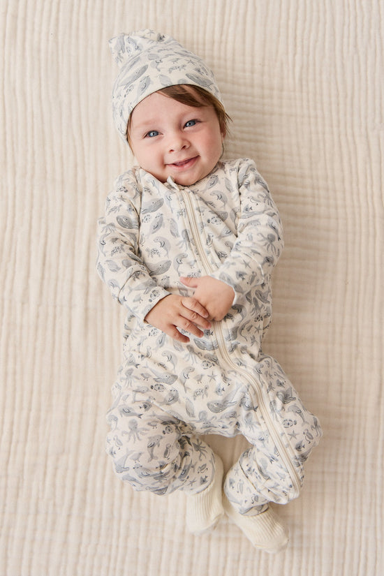 Jamie Kay - Organic Cotton Reese Zip Onepiece - Sea Life