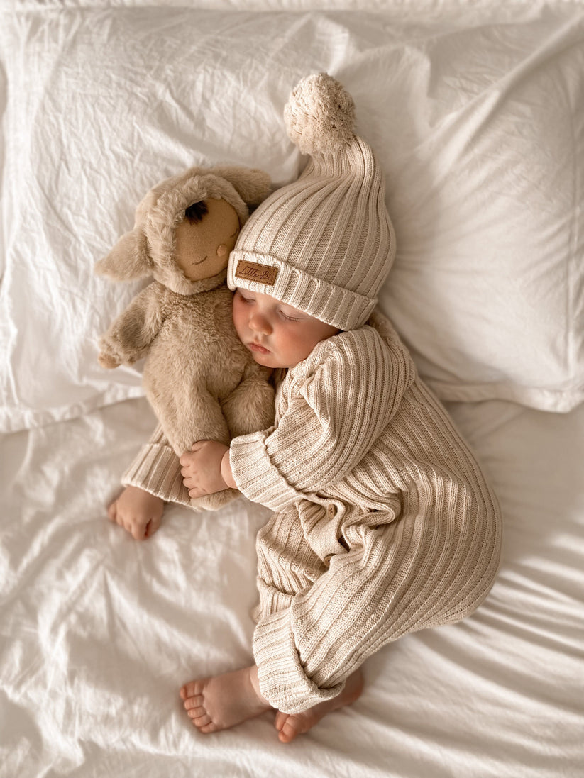 Little B's Nursery - Ribbed Beanie - Honey Milk
