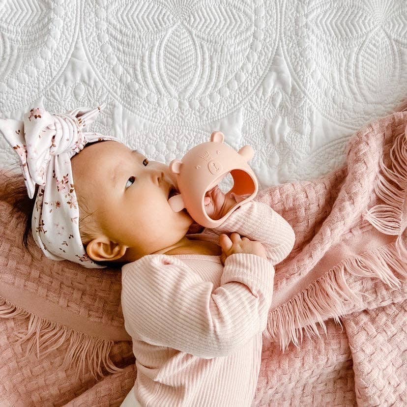 Zebra Babies - Teething Silicone Bear - Pink