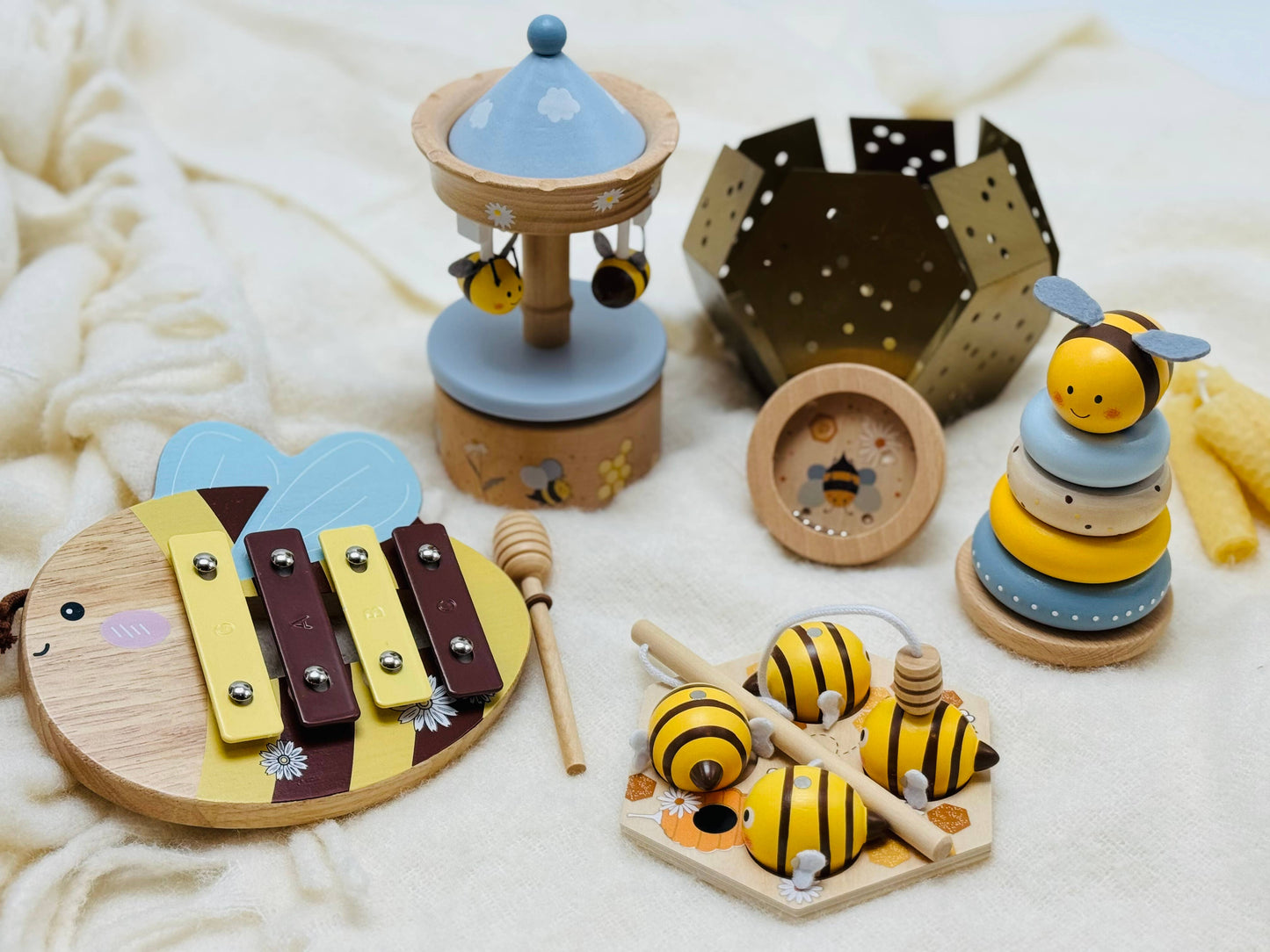 Wooden Bee Stacking Toy