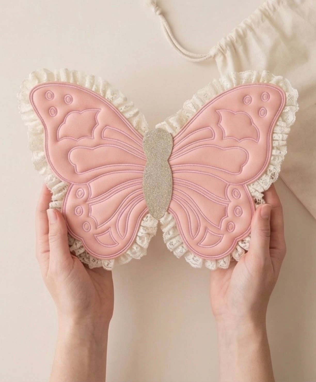 Vintage Lace Vegan Leather Butterfly Wings