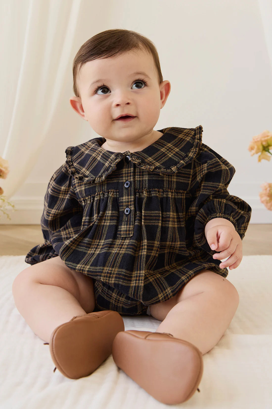 Jamie Kay - Organic Cotton Elowen Playsuit - Woodland Check