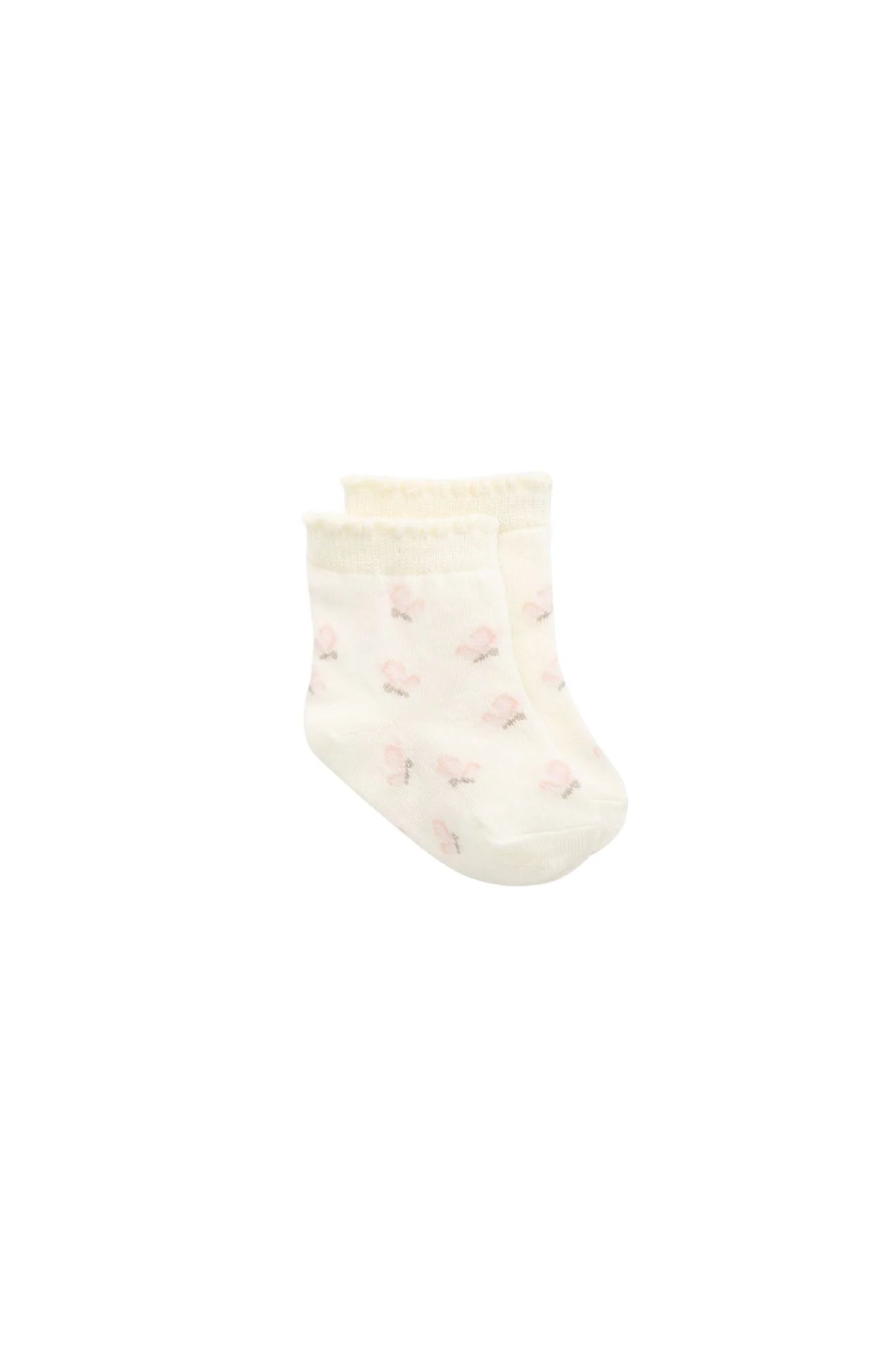 Jamie Kay - Tasha Floral Jacquard Sock - Egret