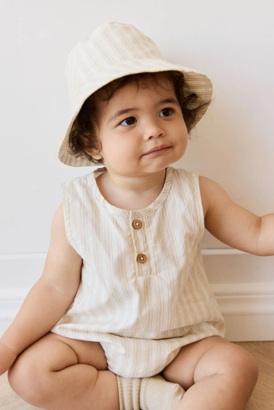 Jamie Kay - Organic Cotton Archie Playsuit - Variegated Stripe Foam