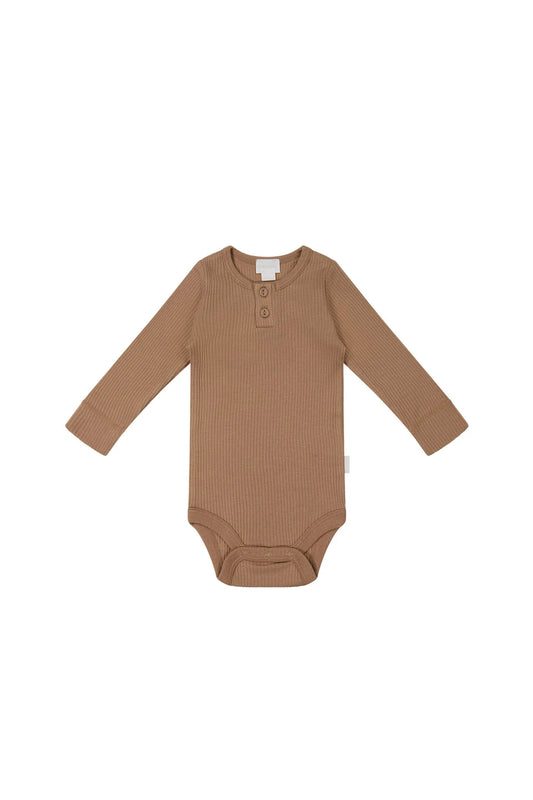 Jamie Kay - Organic Cotton Modal Long Sleeve Bodysuit - Cavern Clay