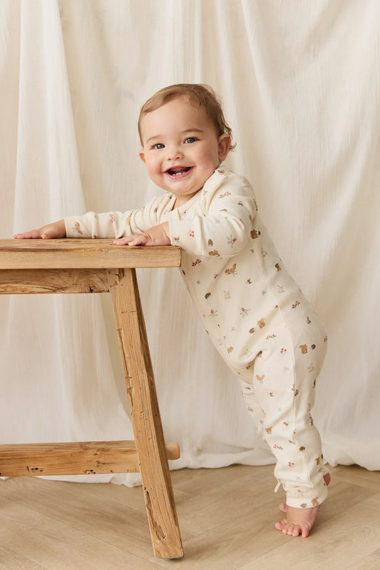Jamie Kay - Organic Cotton Reese Zip Onepiece - Forest Gathering