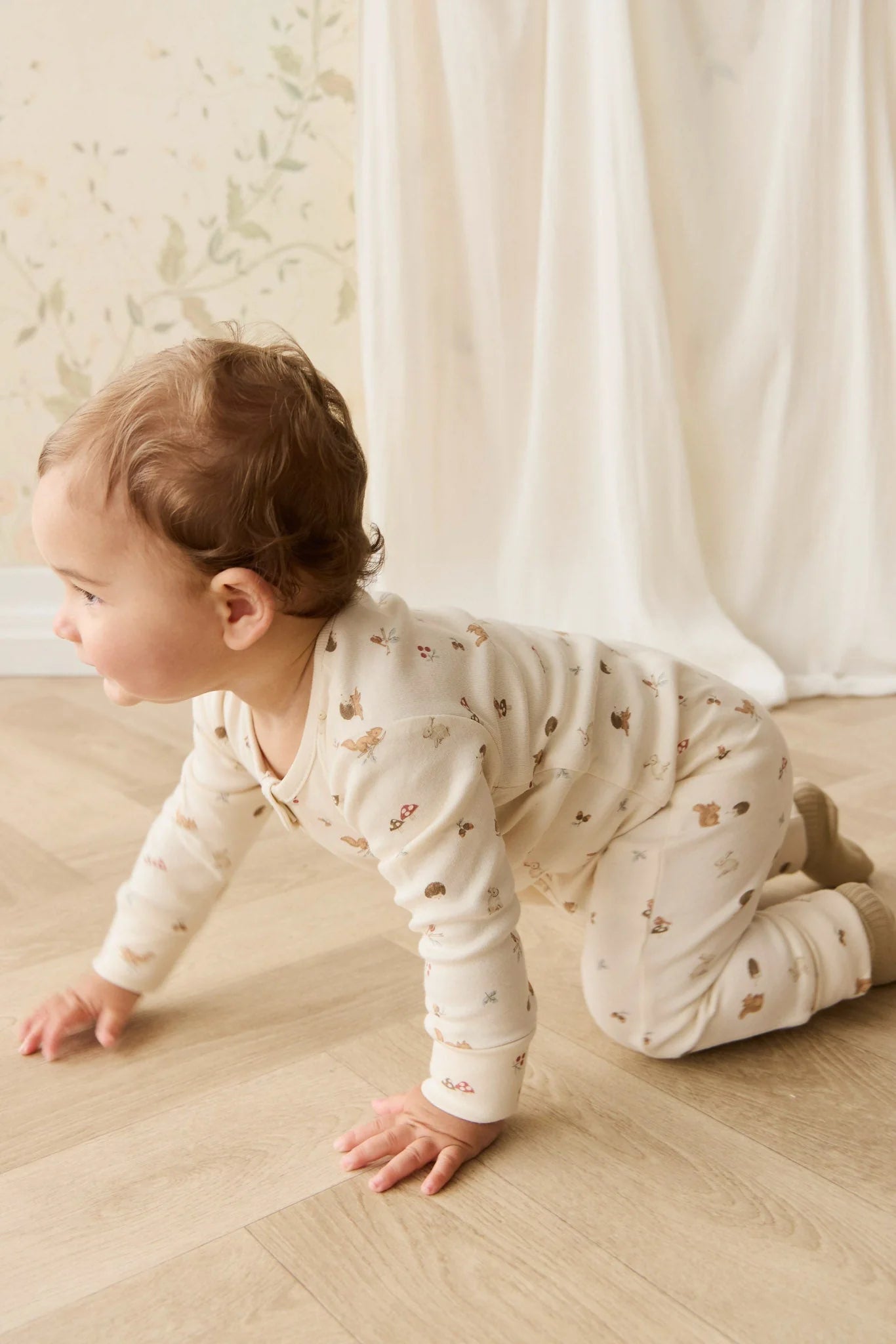 Jamie Kay - Organic Cotton Reese Zip Onepiece - Forest Gathering