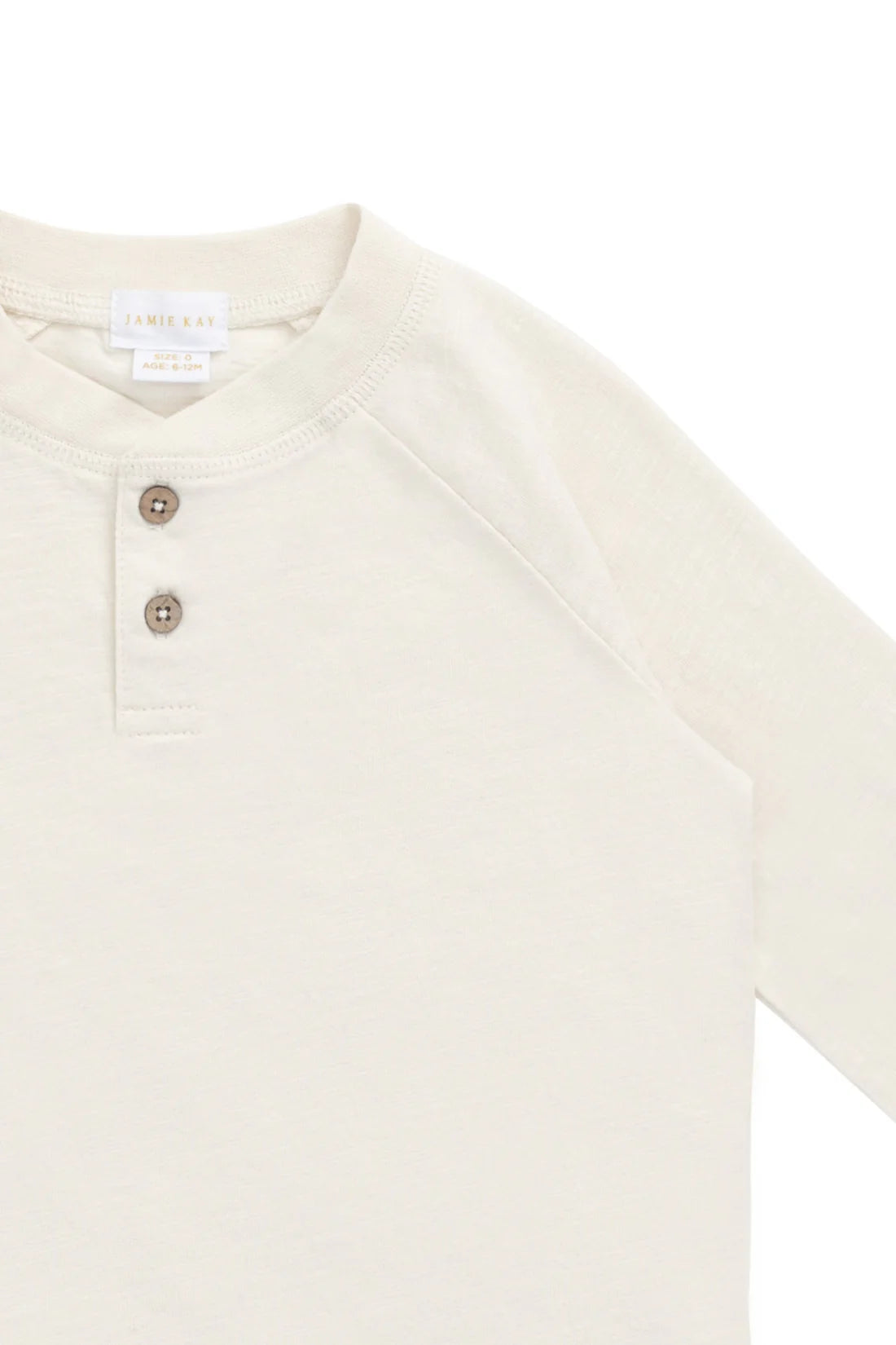 Jamie Kay - Organic Cotton Lewis Long Sleeve Tee - Parchment
