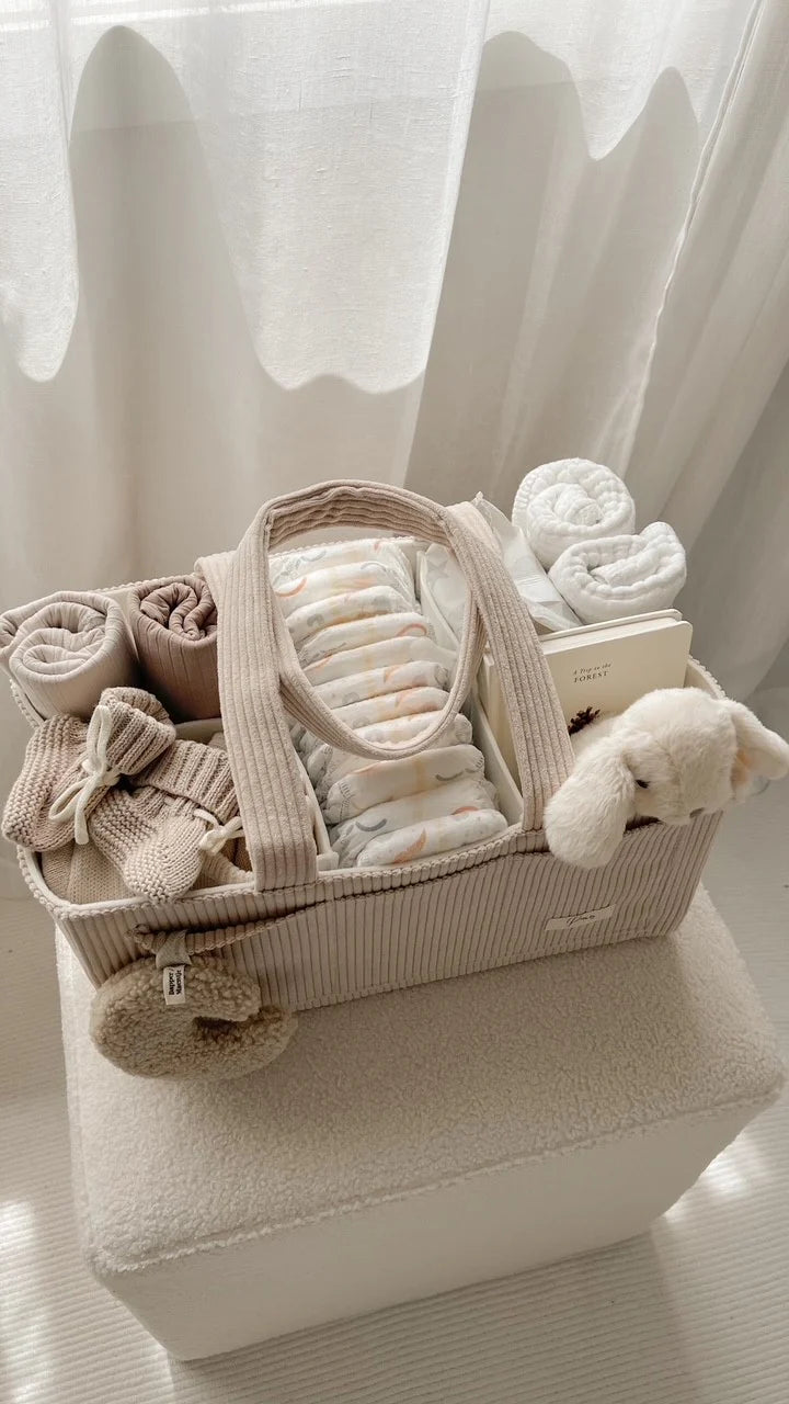 Petite + Co - Nappy Cadde Organiser - Cord Taupe