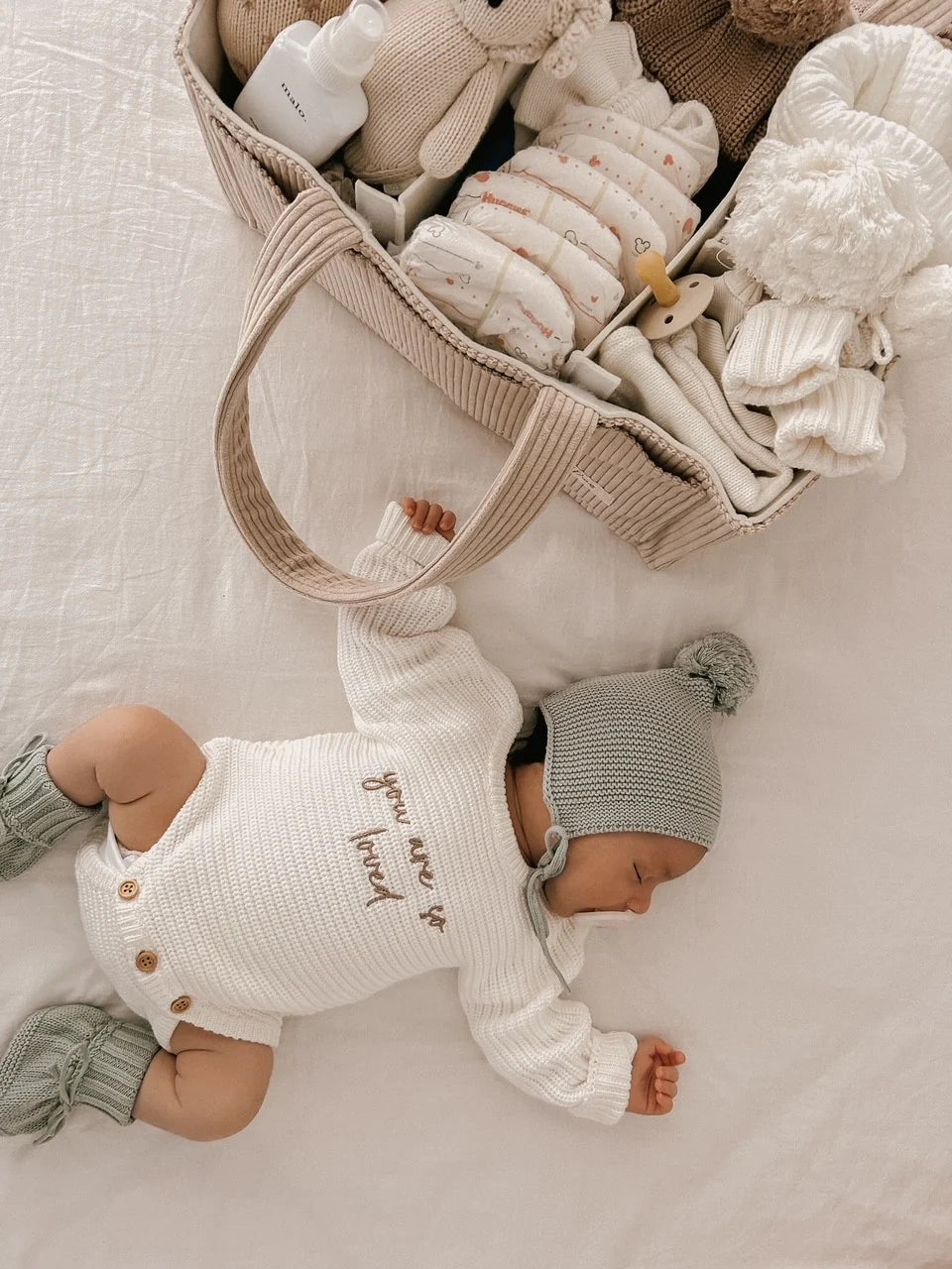 Petite + Co - Nappy Cadde Organiser - Cord Taupe