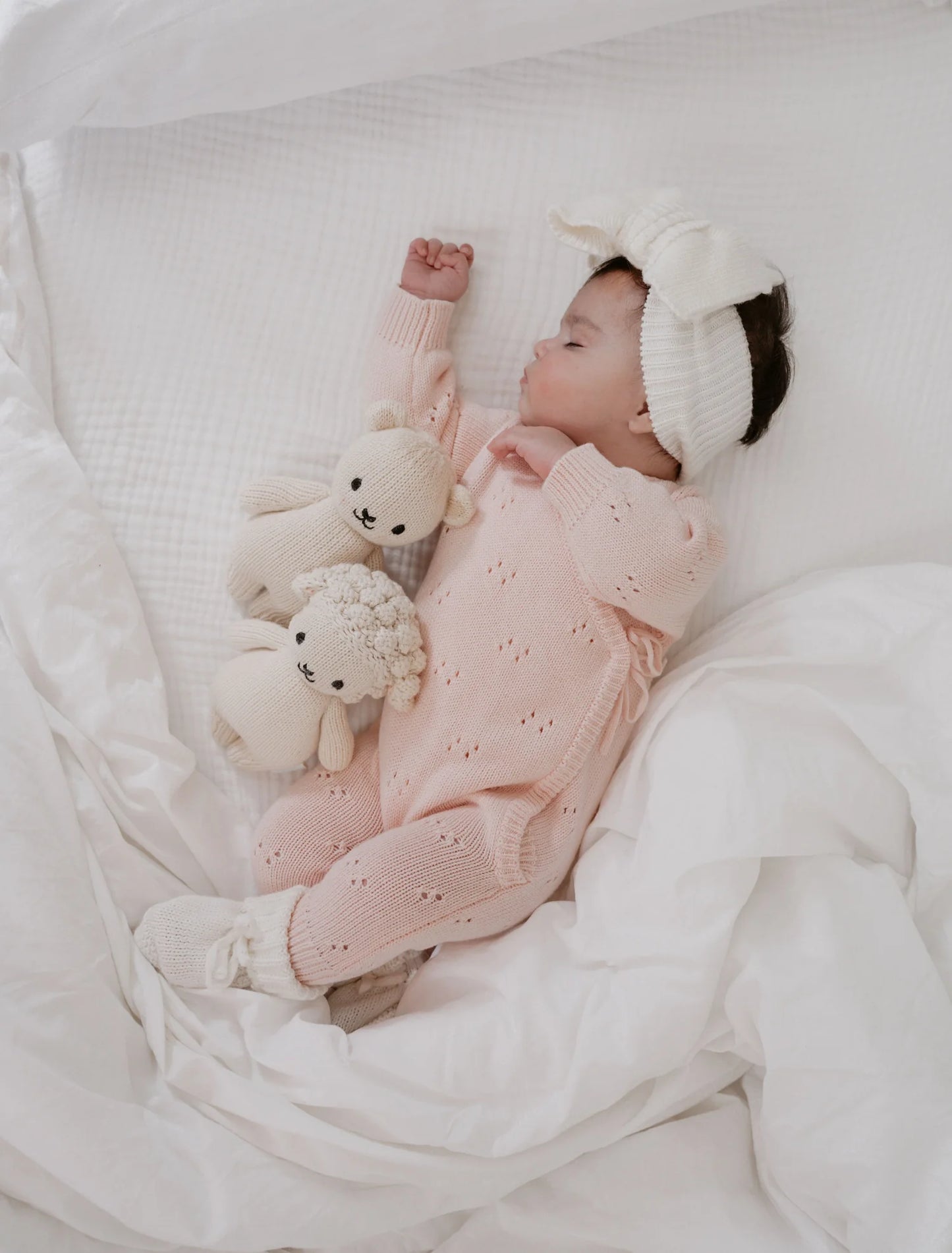 Petite + Co - Pointelle Long Romper - Baby Pink