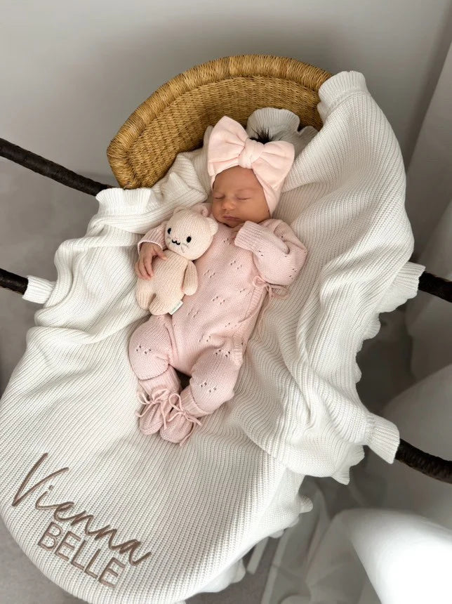 Petite + Co - Pointelle Long Romper - Baby Pink