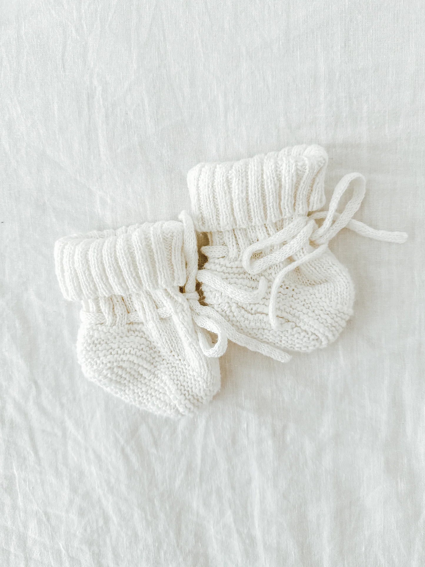 Petite + Co - Textured Cotton Booties - Snow