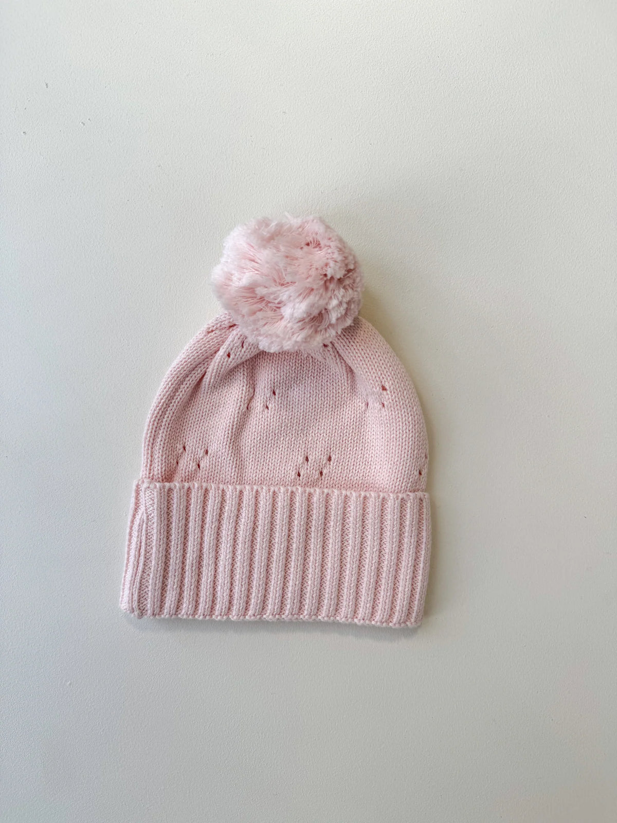 Petite + Co - Pointelle Knit Beanie - Baby Pink