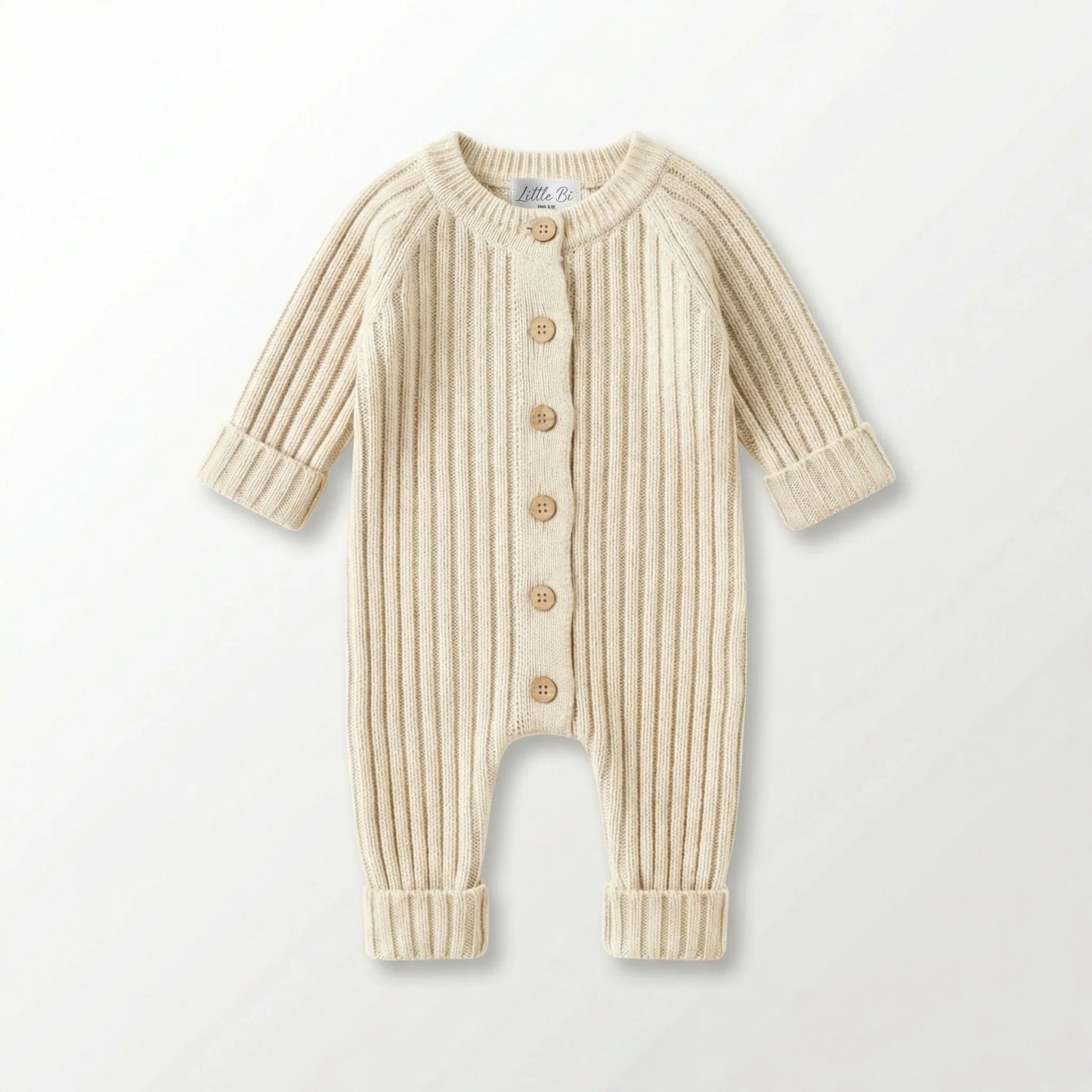 Little B's Nursery - Ribbed Romper - Honey Milk