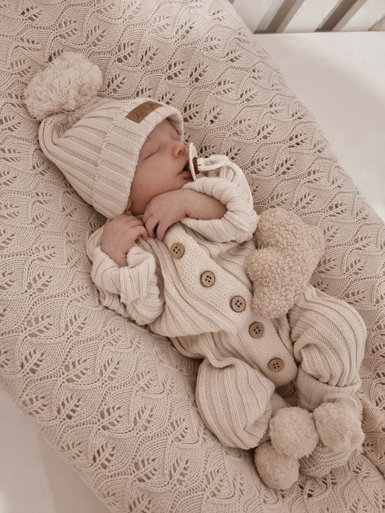 Little B's Nursery - Ribbed Romper - Honey Milk
