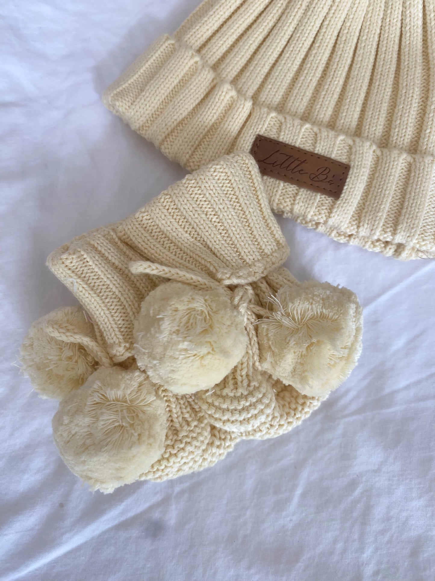 Little B's - Knitted Pom Pom Booties - Yellow