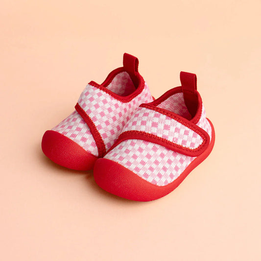 Duckies - Velcro - Strawberry Checker