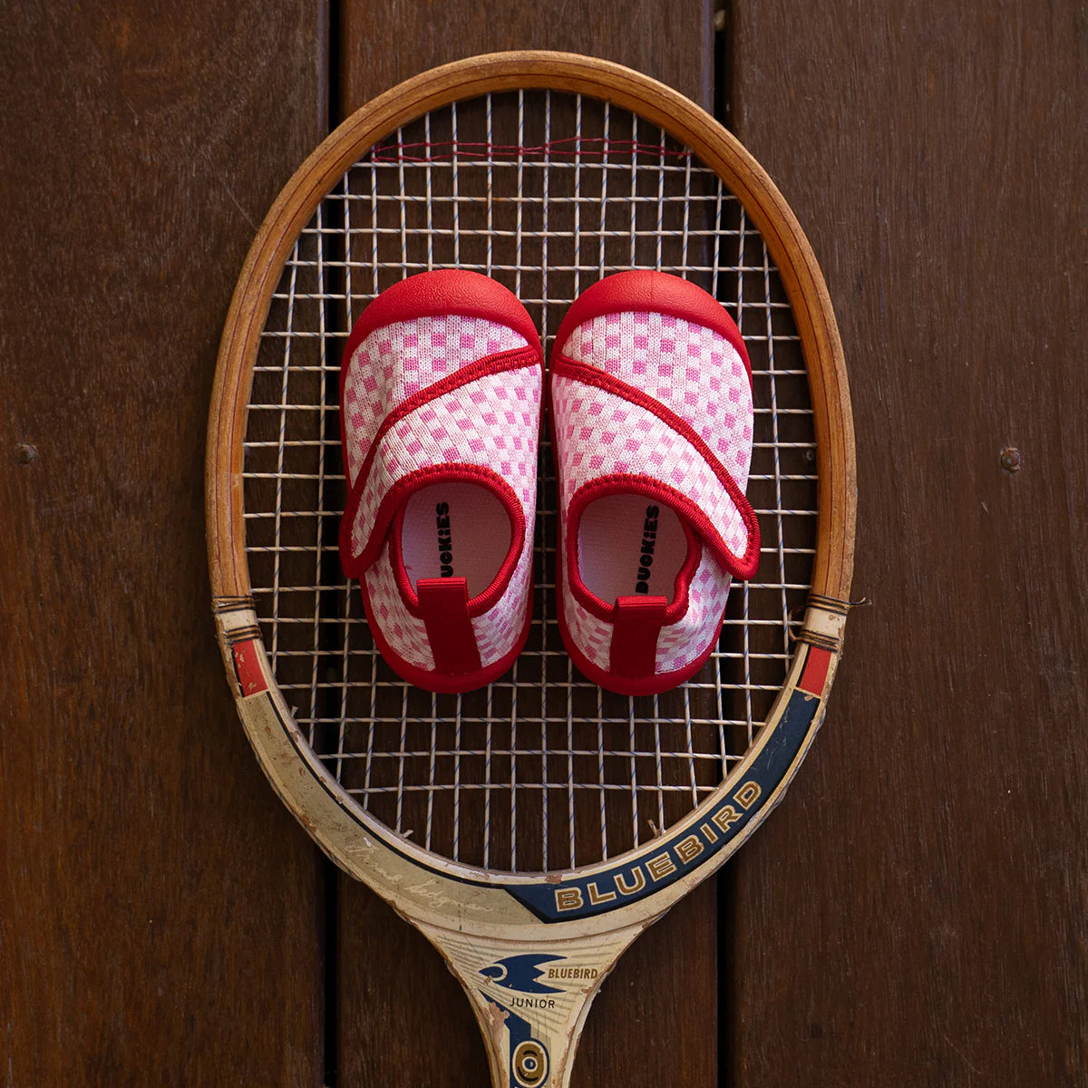 Duckies - Velcro - Strawberry Checker