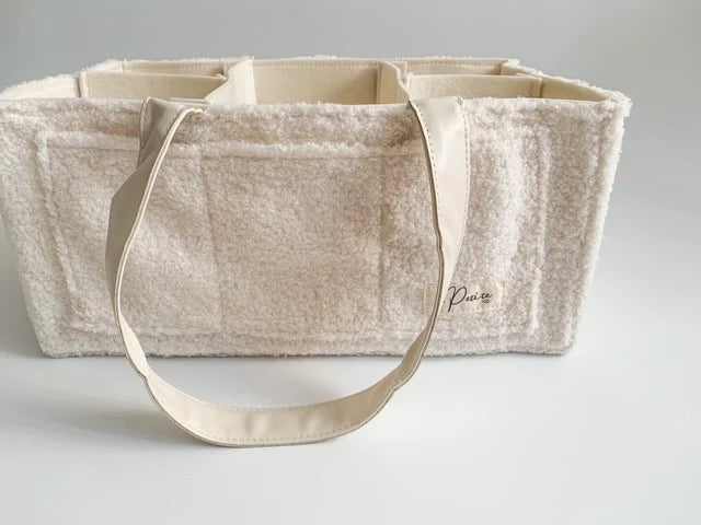 Petite + Co - Nappy Caddy Organiser Teddy - Bone Handles