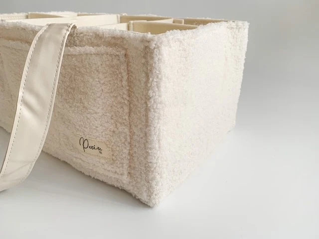 Petite + Co - Nappy Caddy Organiser Teddy - Bone Handles
