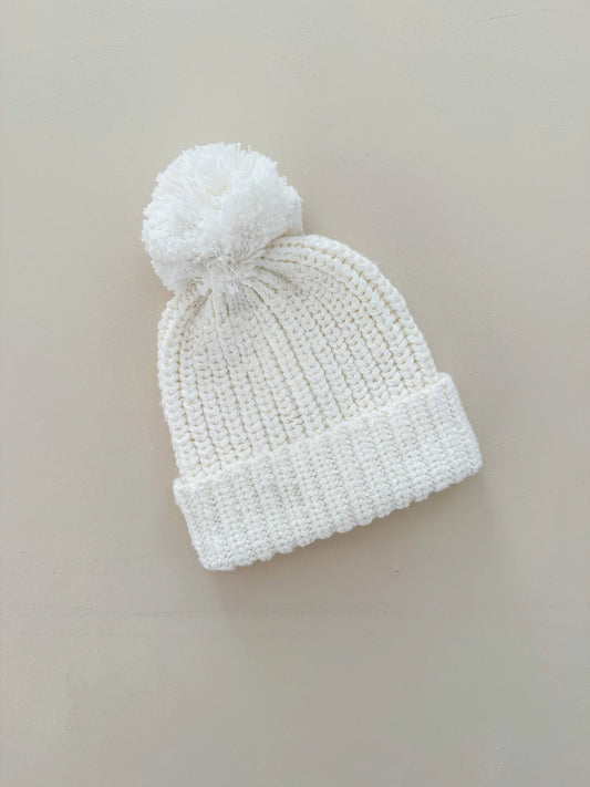 Petite + Co - Chunky Textured Knit Beanie - Snow