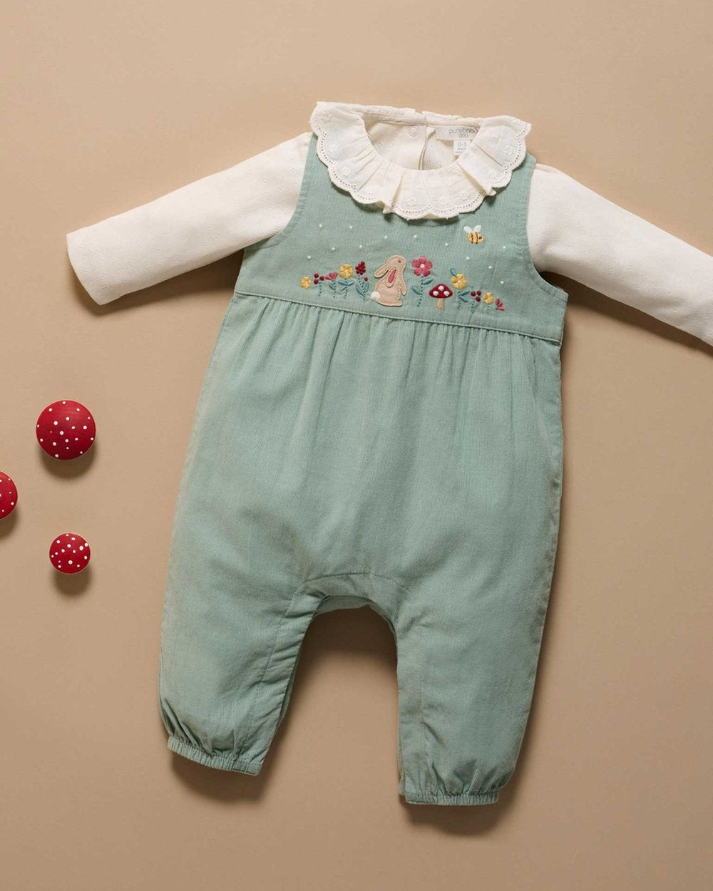 Purebaby - Ruffle Pointelle Bodysuit - Cloud