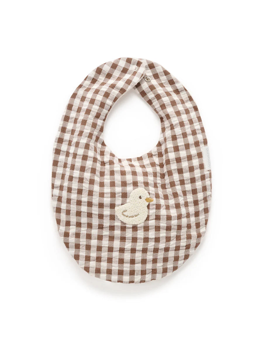Purebaby - Gingham Bib - Goose