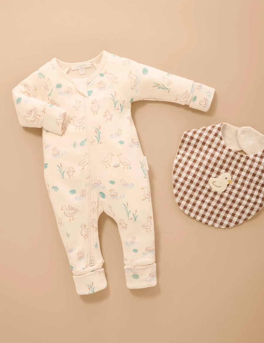 Purebaby - Gingham Bib - Goose