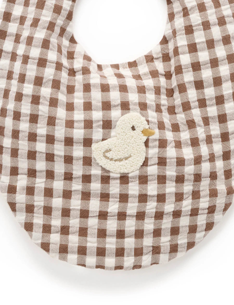 Purebaby - Gingham Bib - Goose