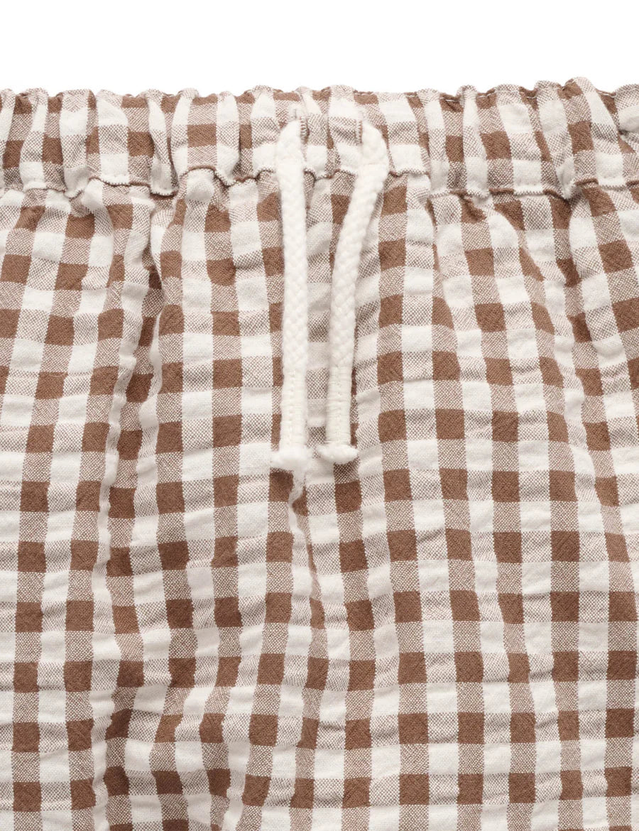 Purebaby - Slouchy Pants - Milk Choc Gingham