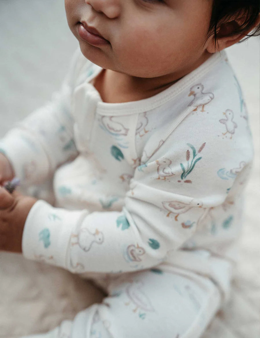 Purebaby - Zip Growsuit - Garden Goose